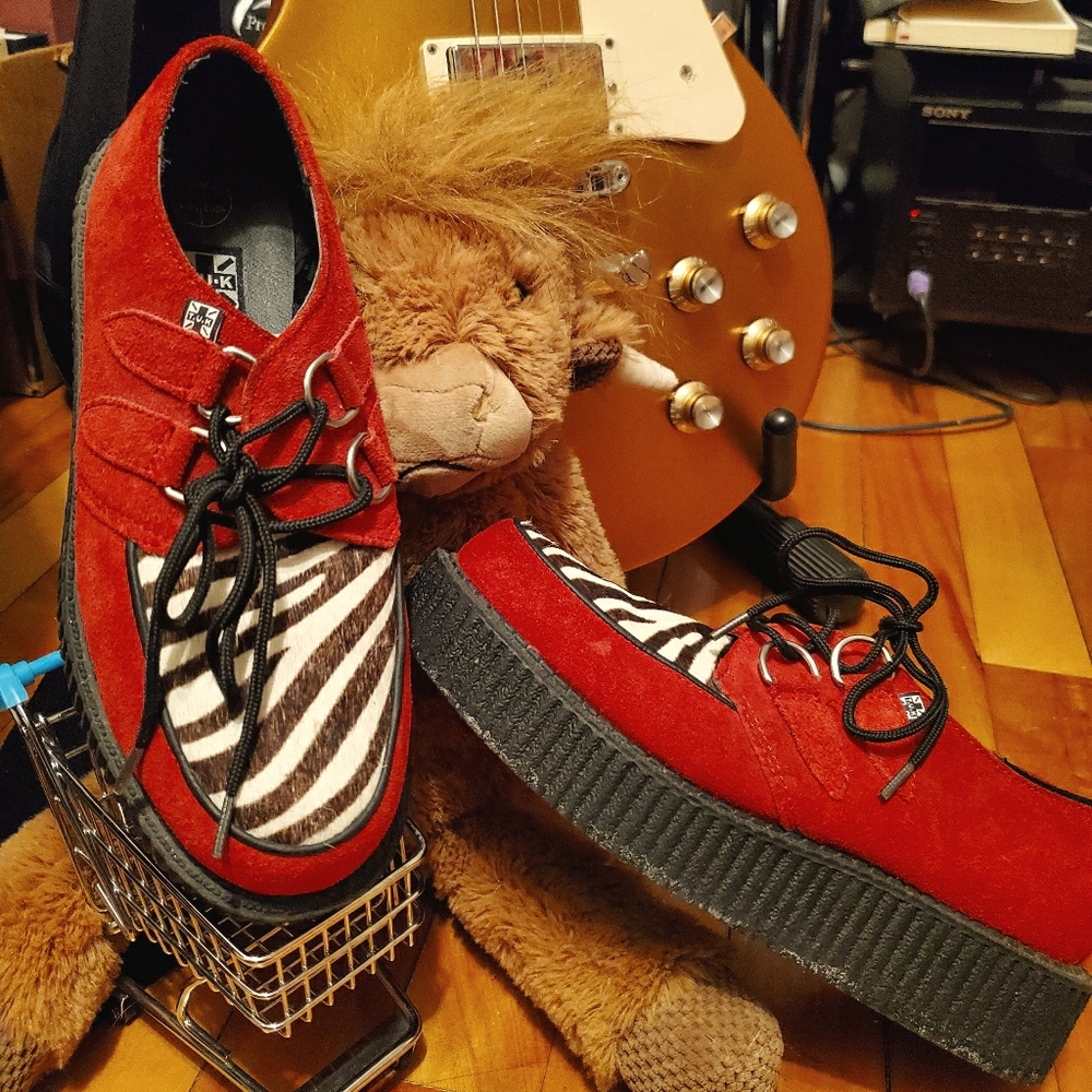 TUK Platform Creepers, zebra, suede, so cool! 🦓